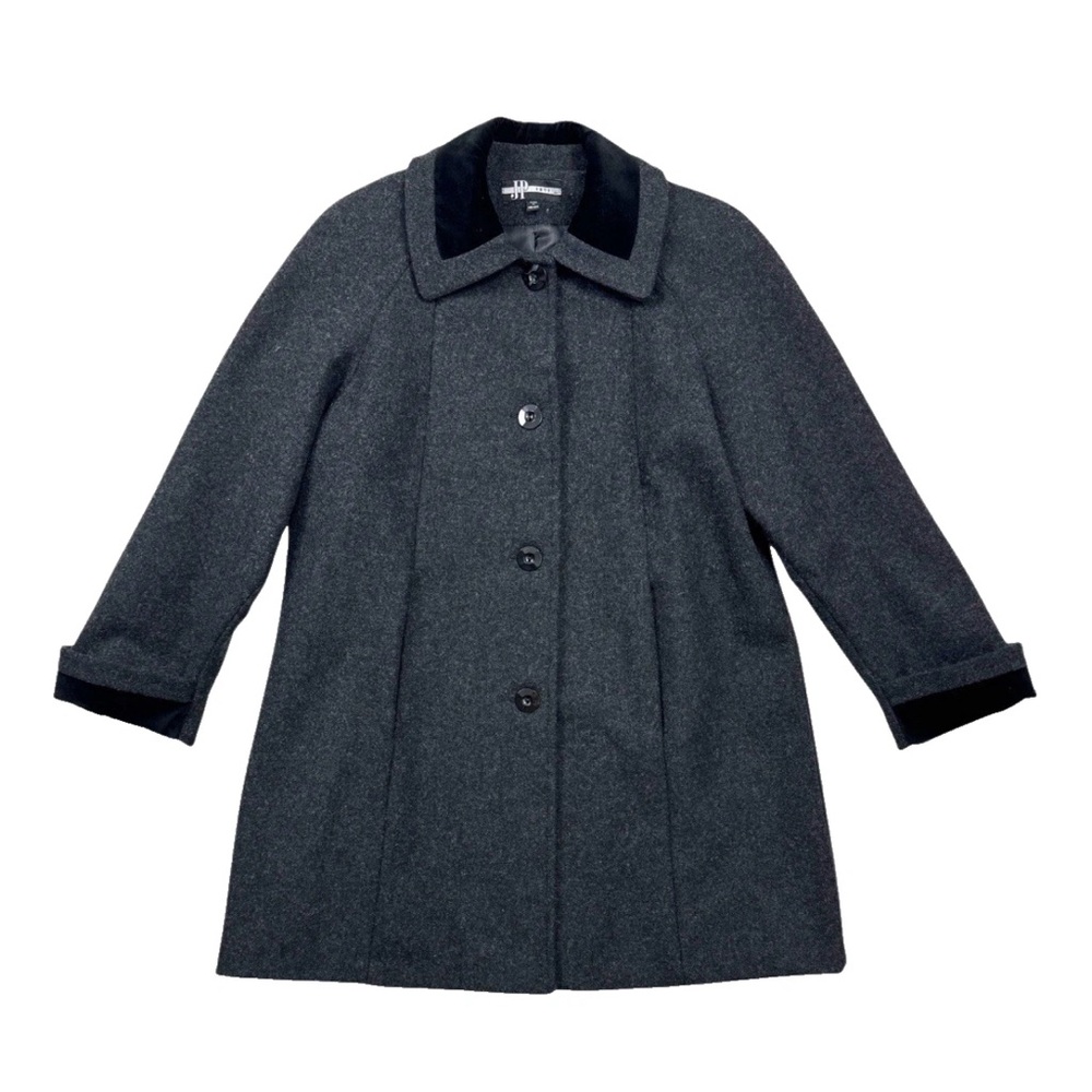 Women's JP 1893 Classics Spread Collar Button Down Wool Pea Coat Jacket  Size L